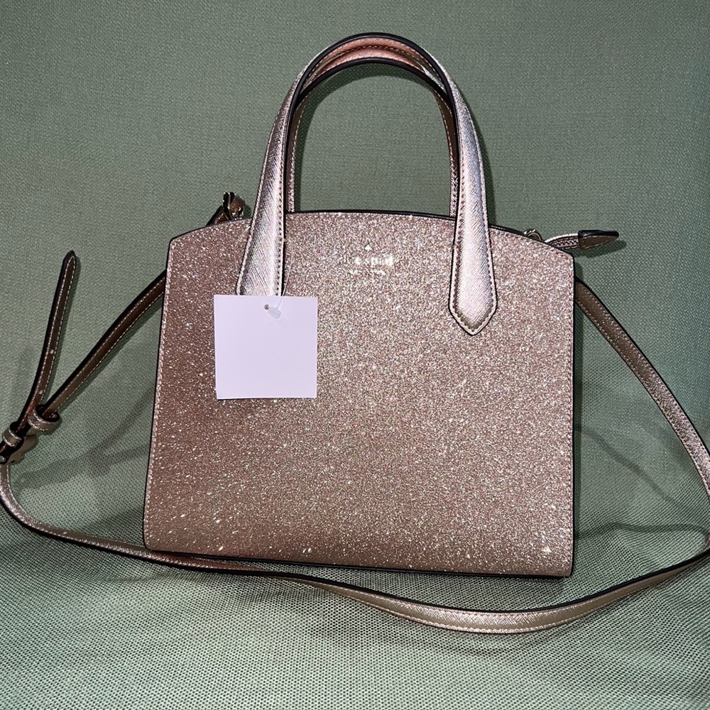Kate Spade rose gold glitter purse